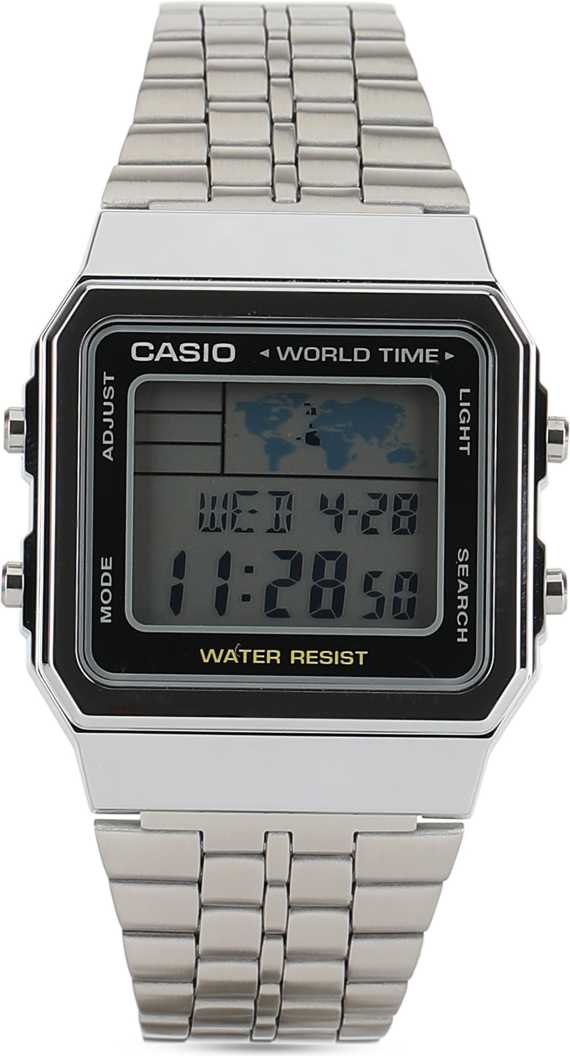 ساعة كاسيو A500WA-1DF للجنسين ذات توقيت عالمي